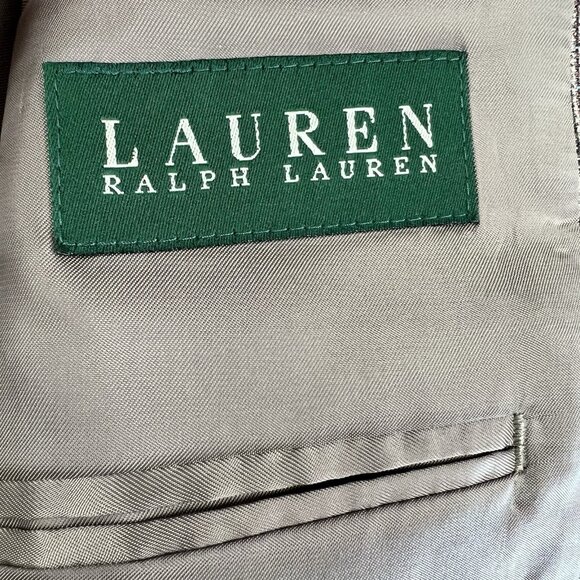 Lauren Ralph Lauren Silk Wool Plaid Sport Coat Blazer Men’s 50R Beige - Picture 4 of 14